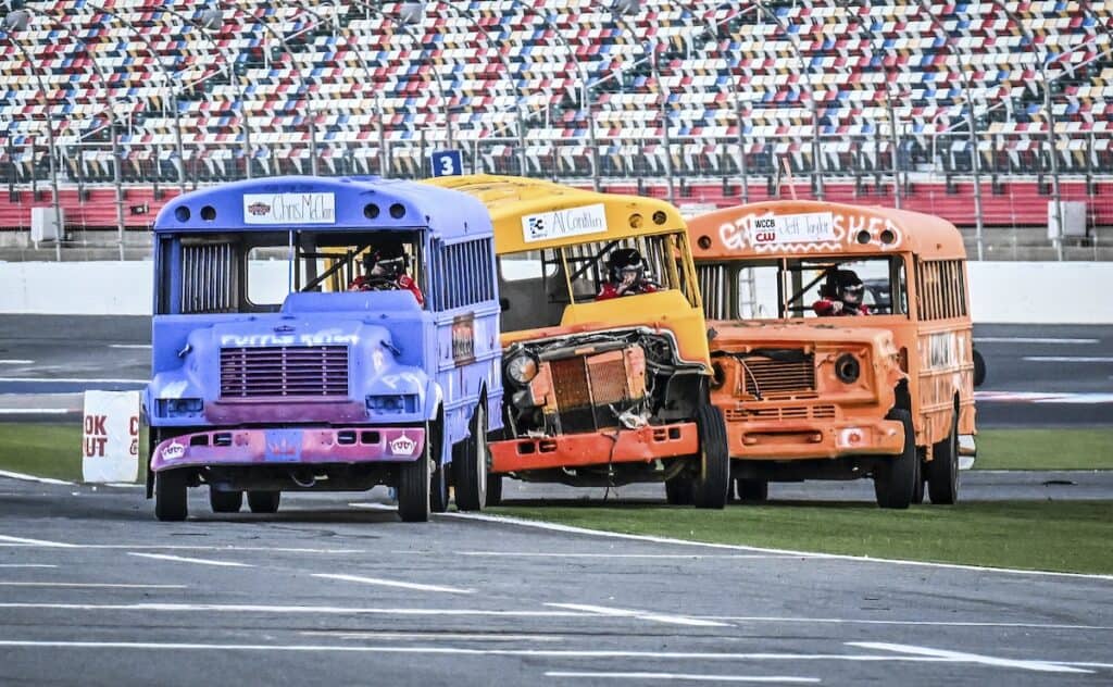 Schoolbus racing at Summer Shootout