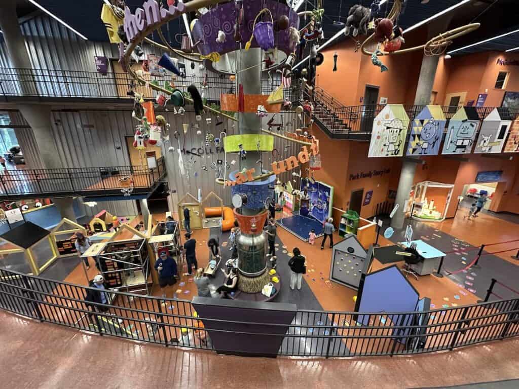 Building Buddies Exhibit at Imaginon in Charlotte -- aerial view