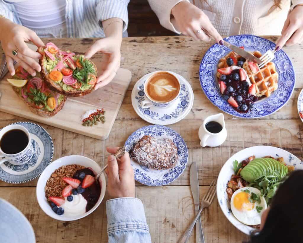 people eating brunch