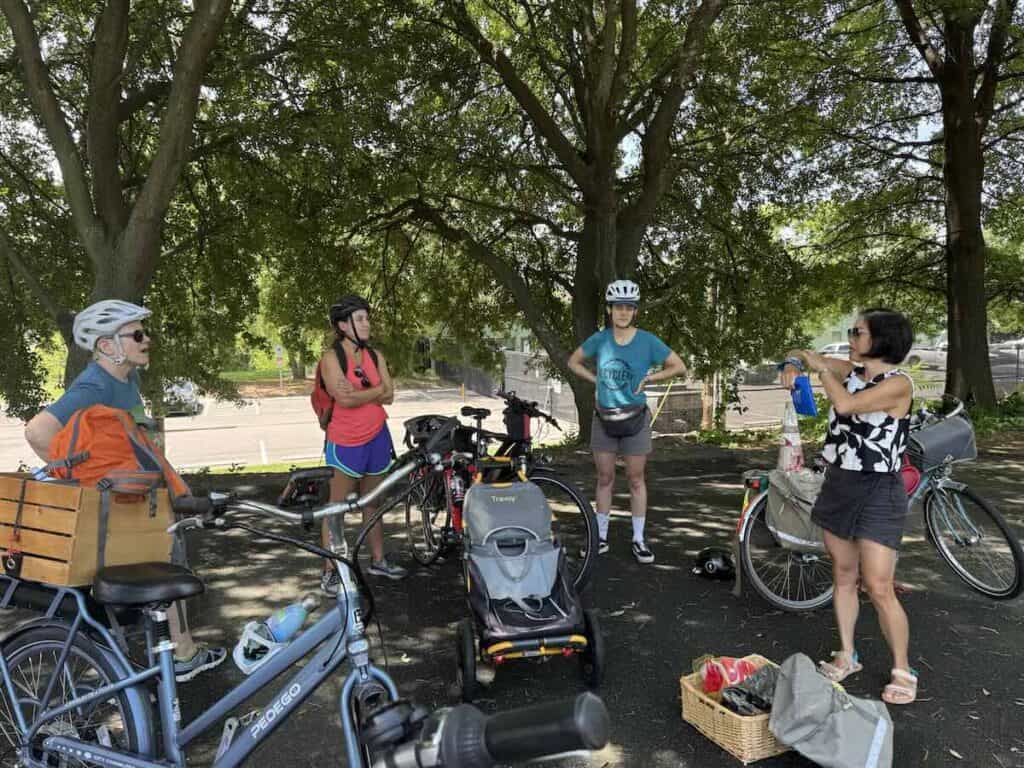 people with bikes
