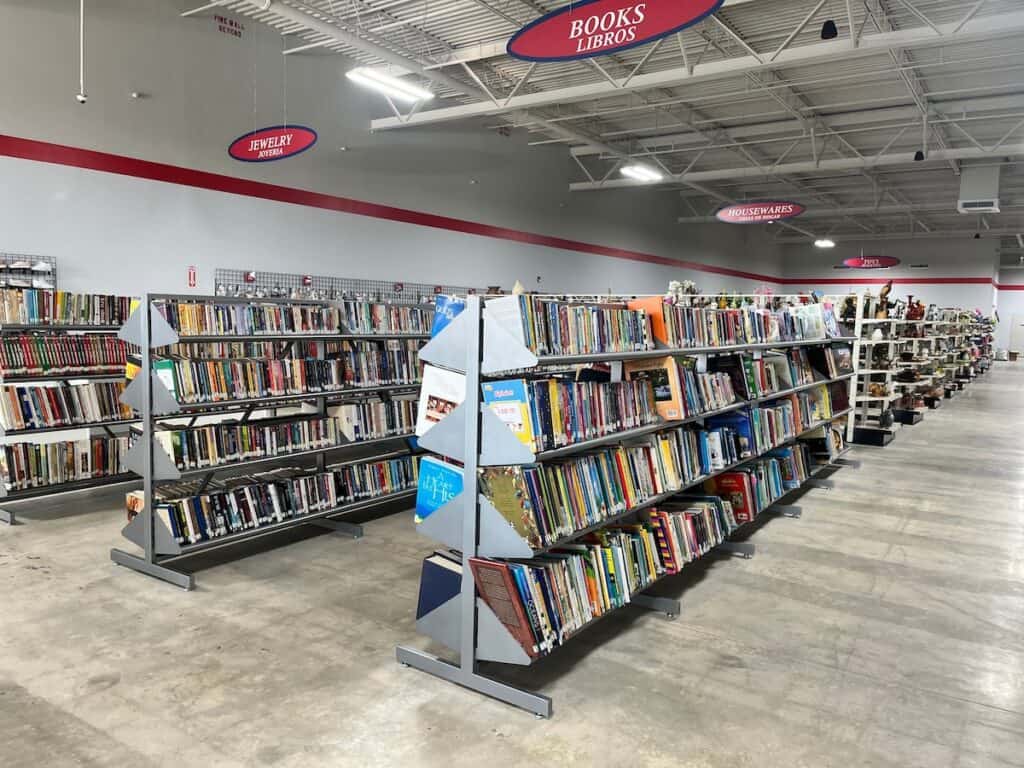 racks of books