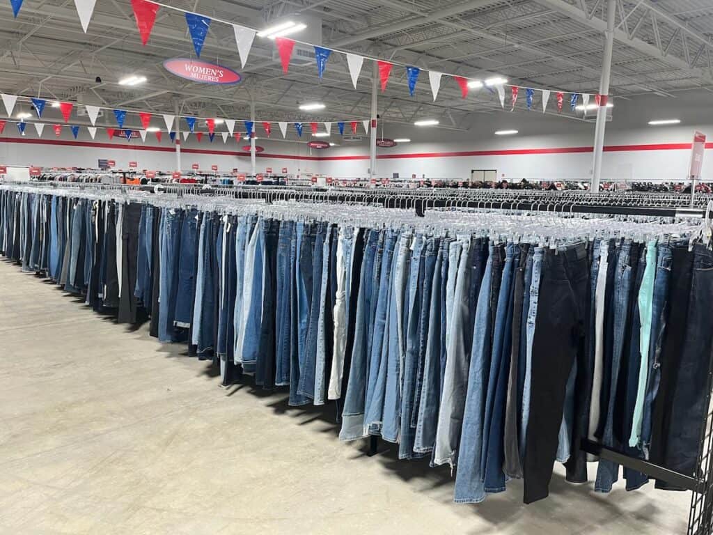 racks of jeans