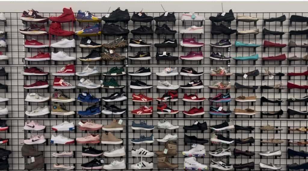 rack of shoes