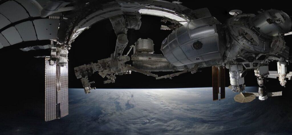 View of ISS from within virtual reality experience