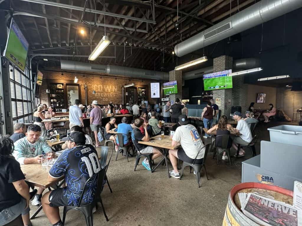 interior of town brewing