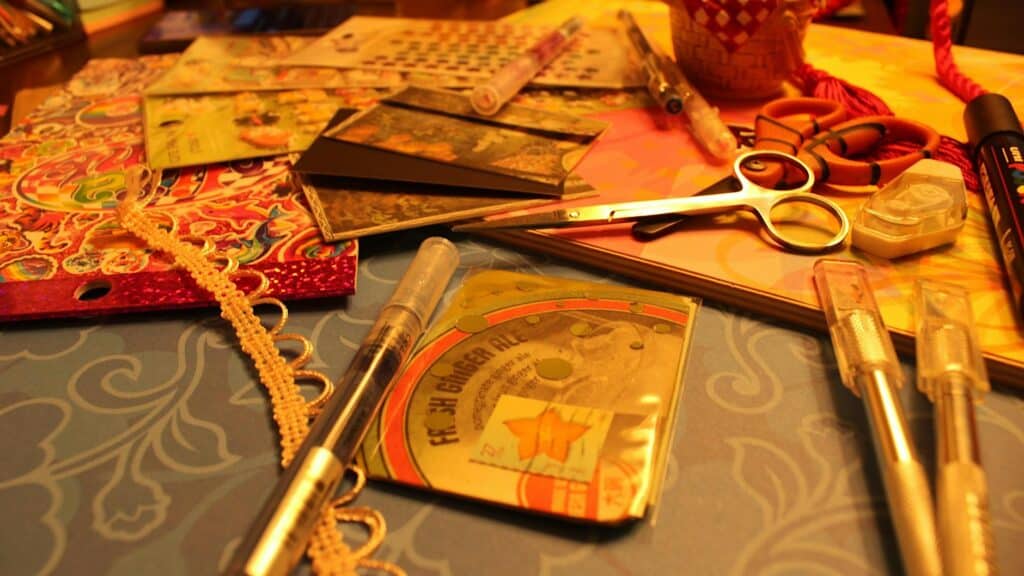 Artist trading cards and craft supplies