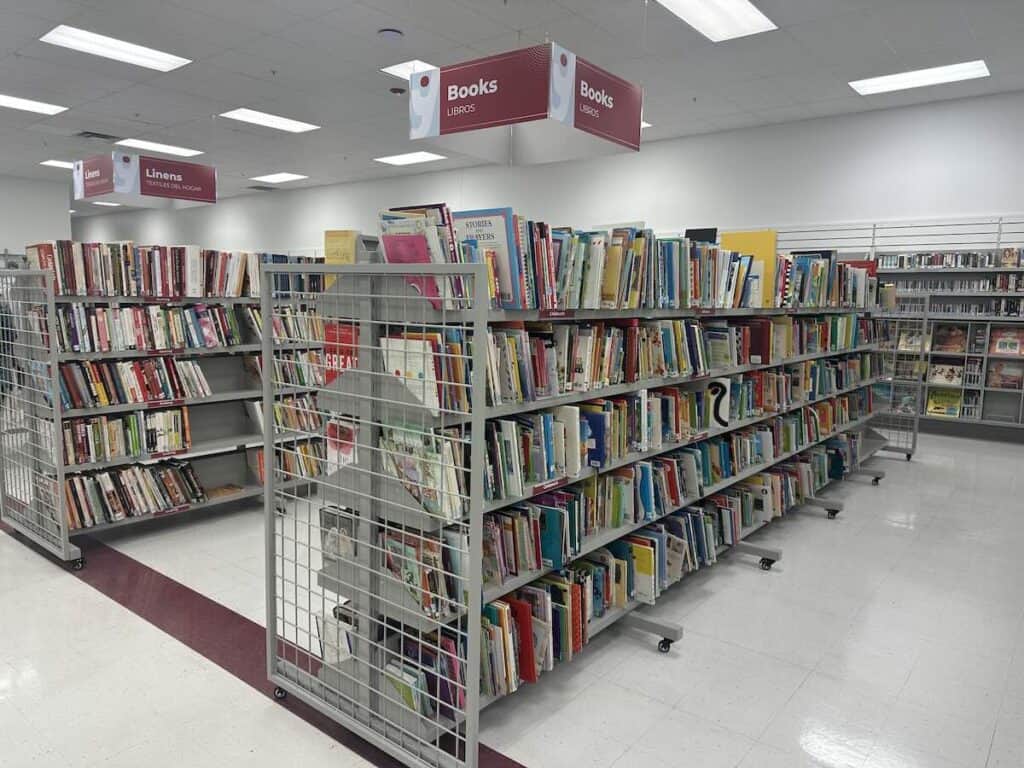 Racks of books at City Thrift