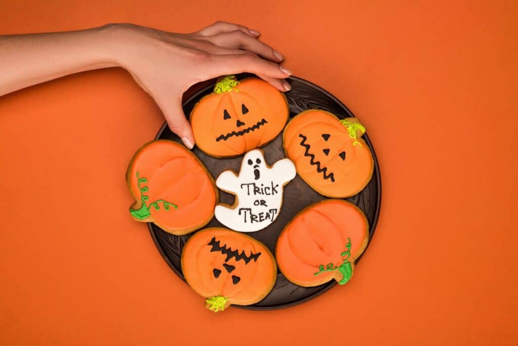 Halloween cookies on plate