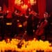 String ensemble playing in candlelight