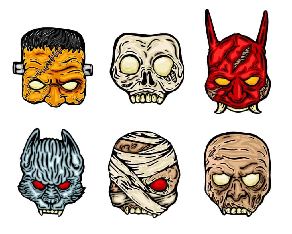Assortment of Halloween masks