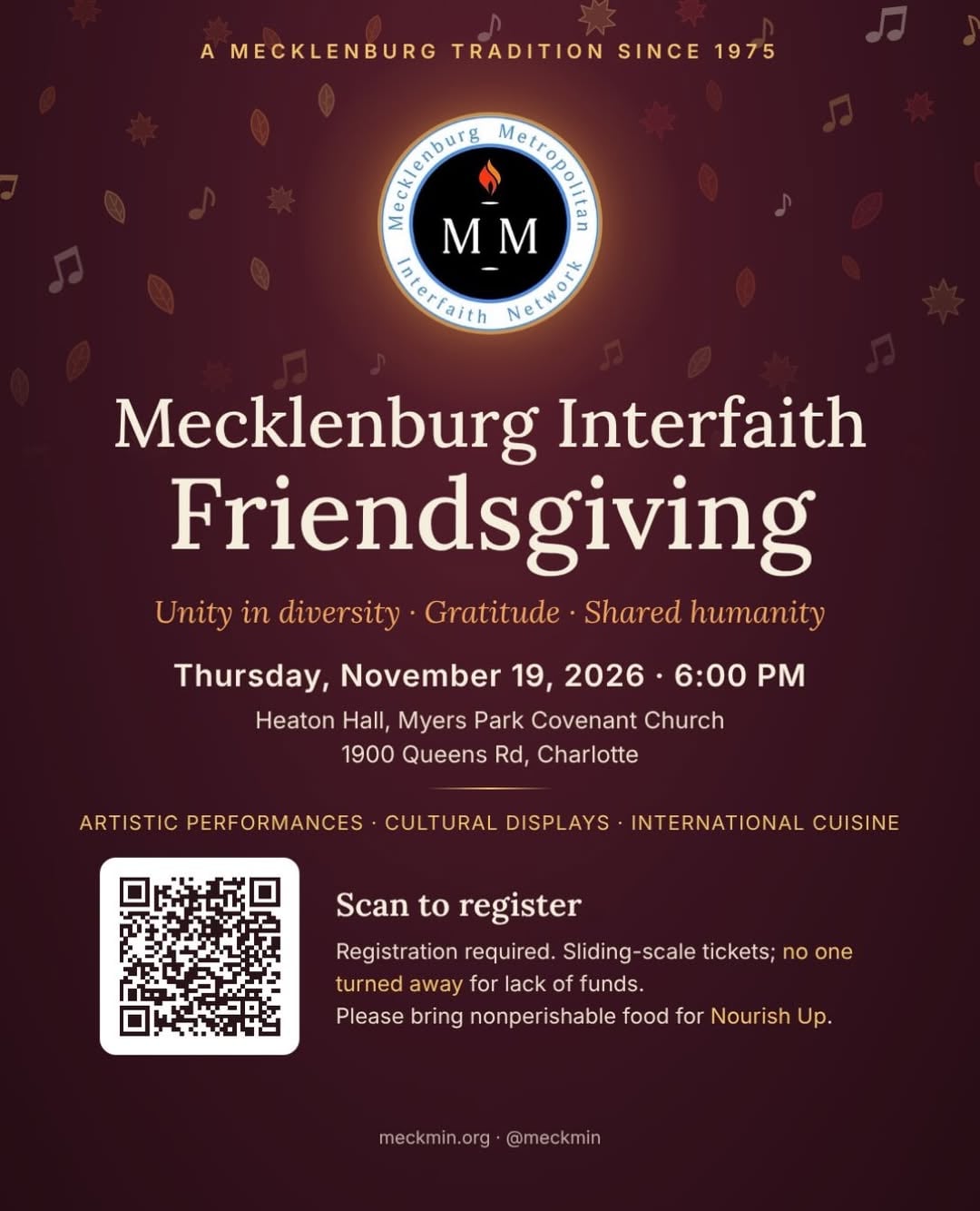 Mecklenburg Interfaith Friendsgiving Dinner Nov. 19