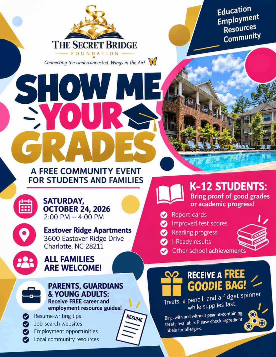 Show Me Your Grades — free goodie bags for kids Oct. 24