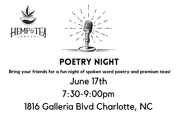 poster for Hemp and Tea Company Poetry Slam Night